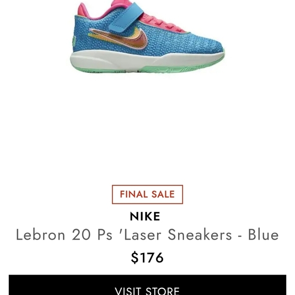 BNIB Nike LeBron 20 Laser Blue Kids Size 3Y DQ8651-400 Multi Color Swoosh B-Ball - Picture 4 of 7